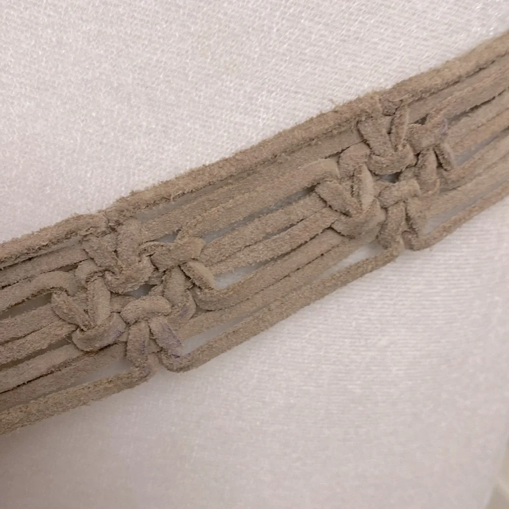 Vintage Macrome Belt Woven Suede tassel tie Boho Vintage Hippie 62’